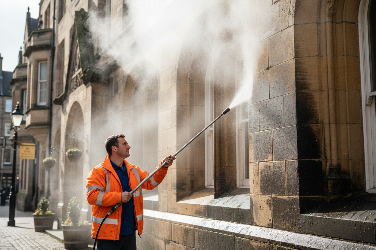 Steam Cleaning Worker