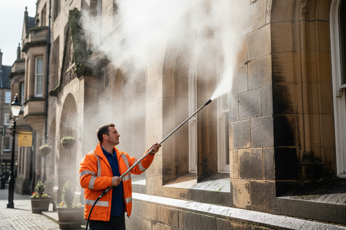 Steam Cleaning Worker